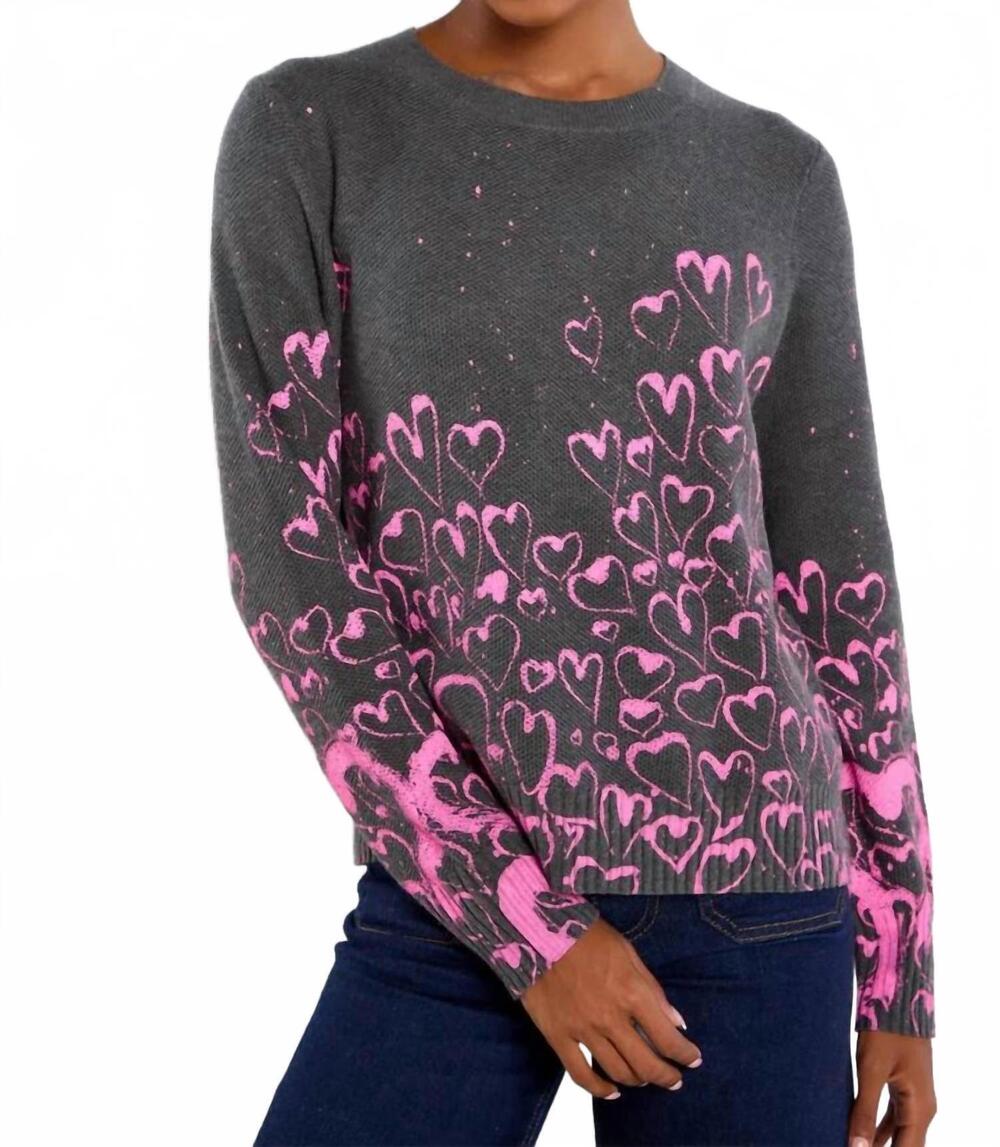 NEW LISA TODD love spiral sweater in shale